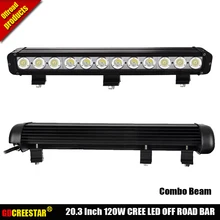 120 W led trabalho driving light bar 12 V 24 V 20 polegada 12 leds offroad bar luz 60 W 100 W 40 W 20 W 4×4 Levou barra de luz x 1 pc frete grátis