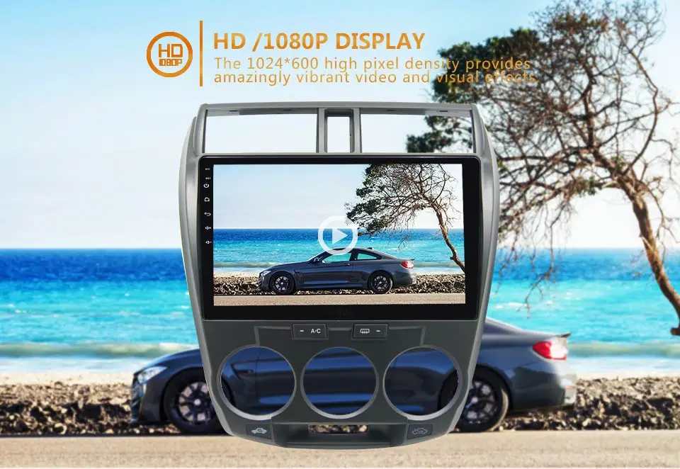 Best Kirinavi Car Radio 10" Touch Screen 2 Din auto android for Honda City dvd audio multimedia Navigation player radio 6