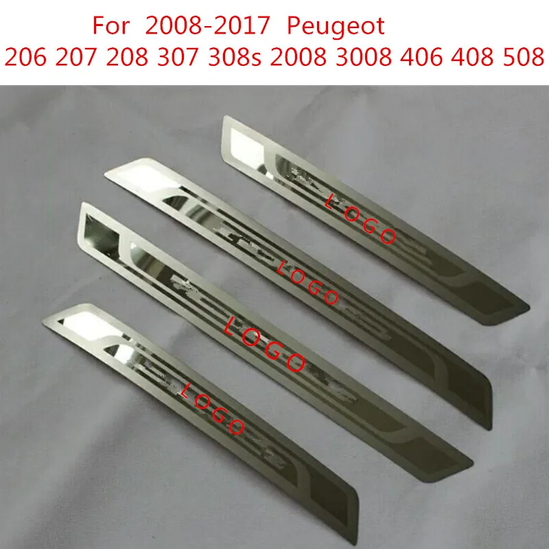 

For 2008-2017 Peugeot 206 207 208 307 308s 2008 3008 406 408 508 Stainless Steel Door Sill Plate car accessories car-styling