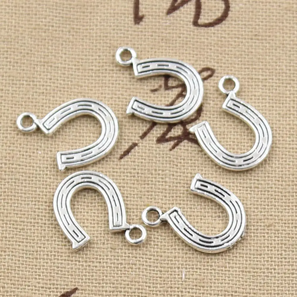 Lucky Horseshoe Silver Pendant Horseshoe Charms Bracelets 30pcs
