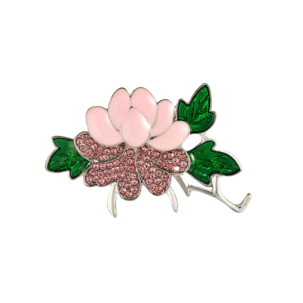 Pink Women Wedding Party Fashion Peony Plum Flower Brooch Pin Vintage Breastpin
