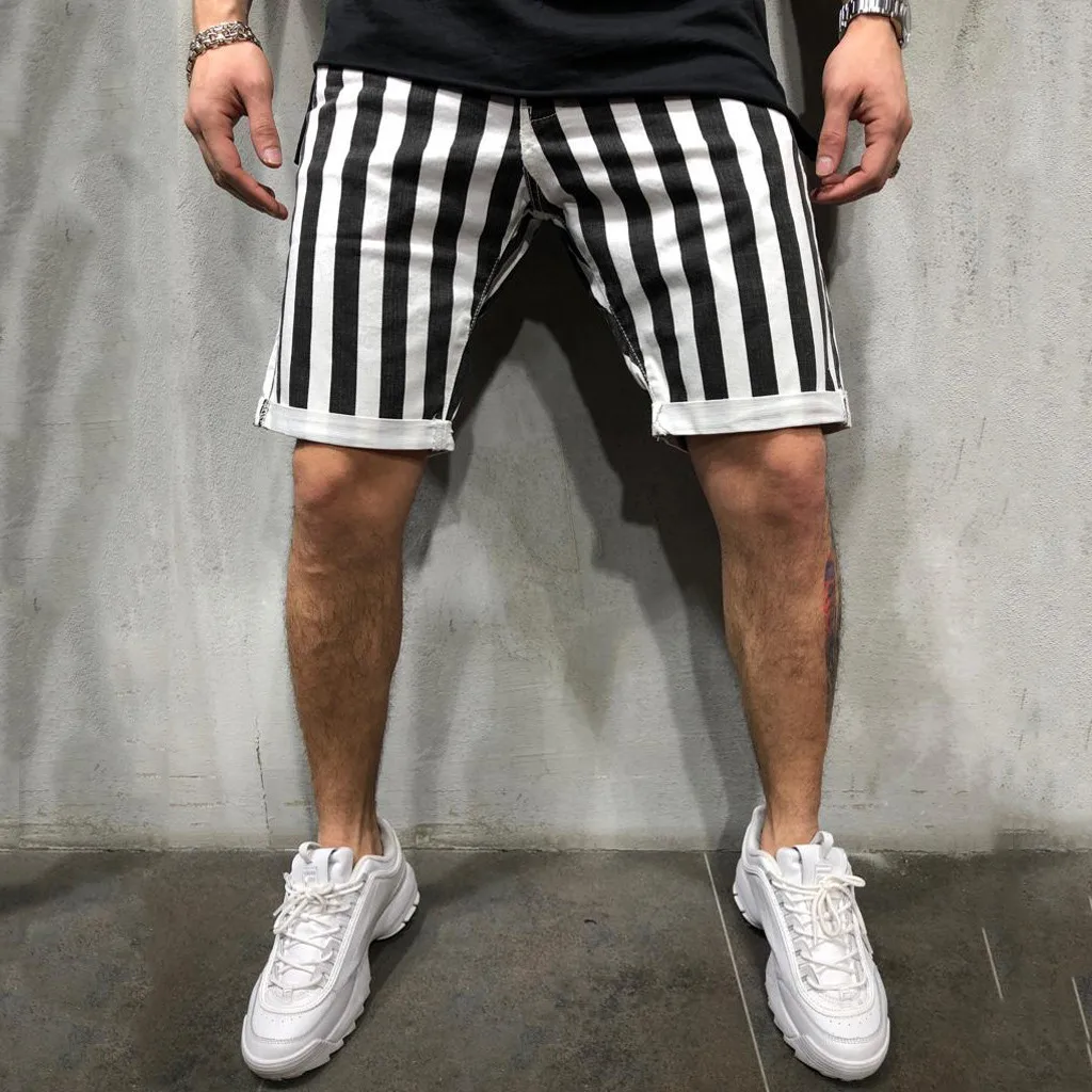 Новое поступление мужские шорты в полоску с карманами в полоску для фитнеса спортивные шорты для бега повседневное пляжное короткое Masculino бермуды Homme 3