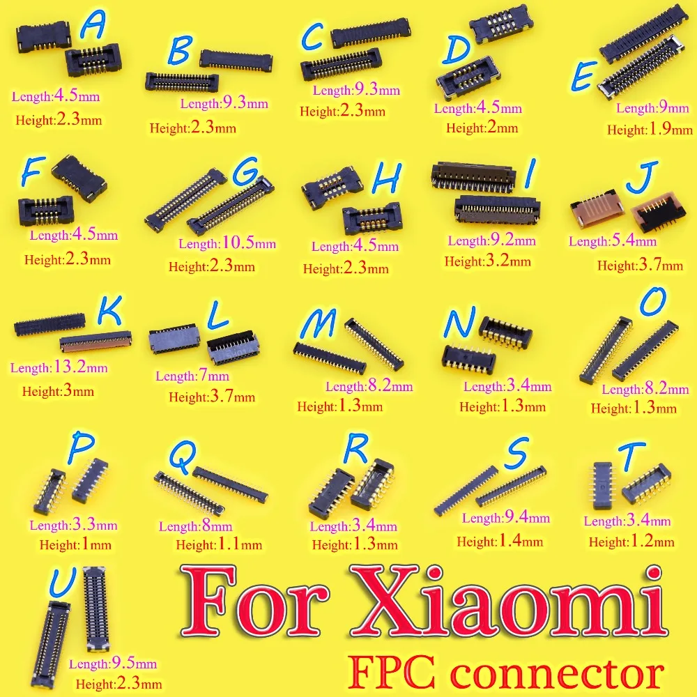 

2pcs High performance LCD Display Screen FPC Connector for Xiaomi Mi 4 Mi4 Mi2 Mi3 Mi5 Redmi Note Logic on motherboard mainboard