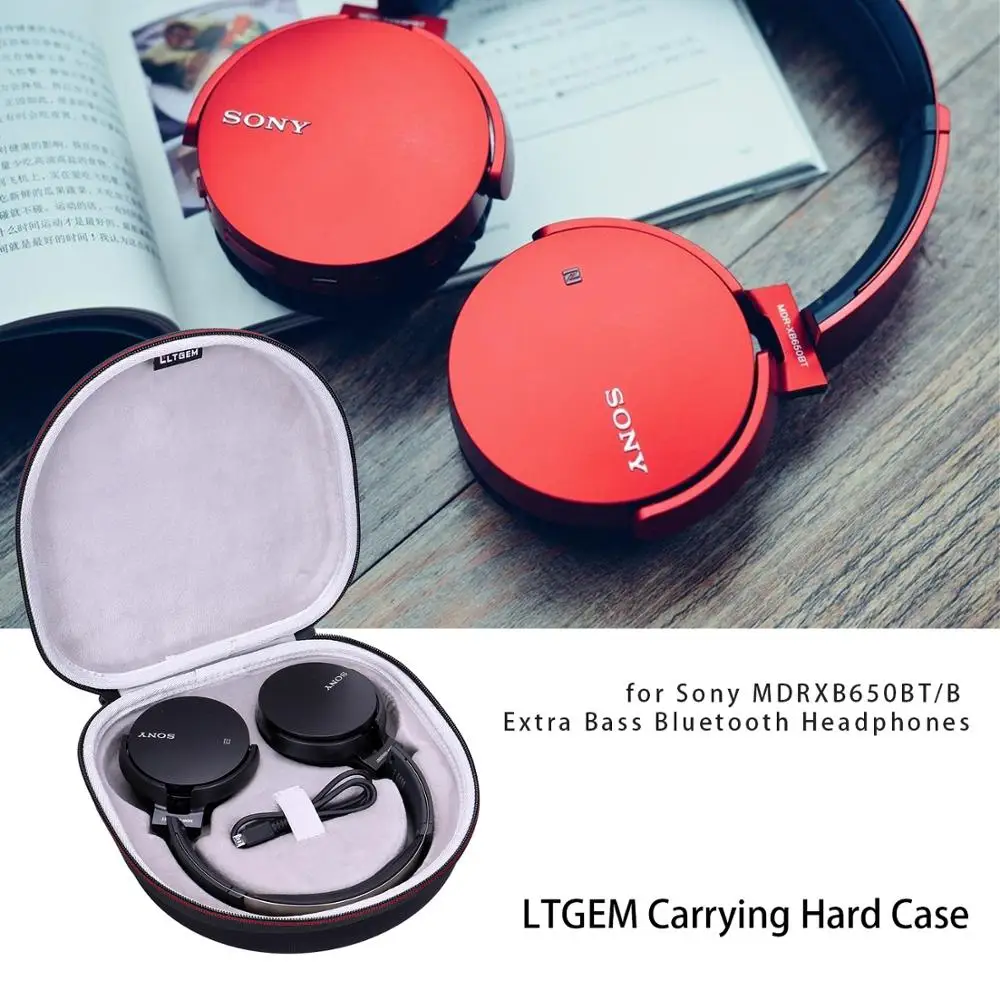 LTGEM EVA Hard Case for Sony MDRXB650BT B Extra Bass Bluetooth Headphones Travel Protective Carrying Storage Bag