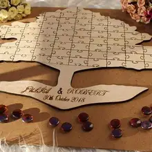 Свадебная книга для гостей-Свадебная головоломка Альтернативная Гостевая книга 3D Персонализированная/пользовательская головоломка дерево Гостевая книга для свадьбы mementos