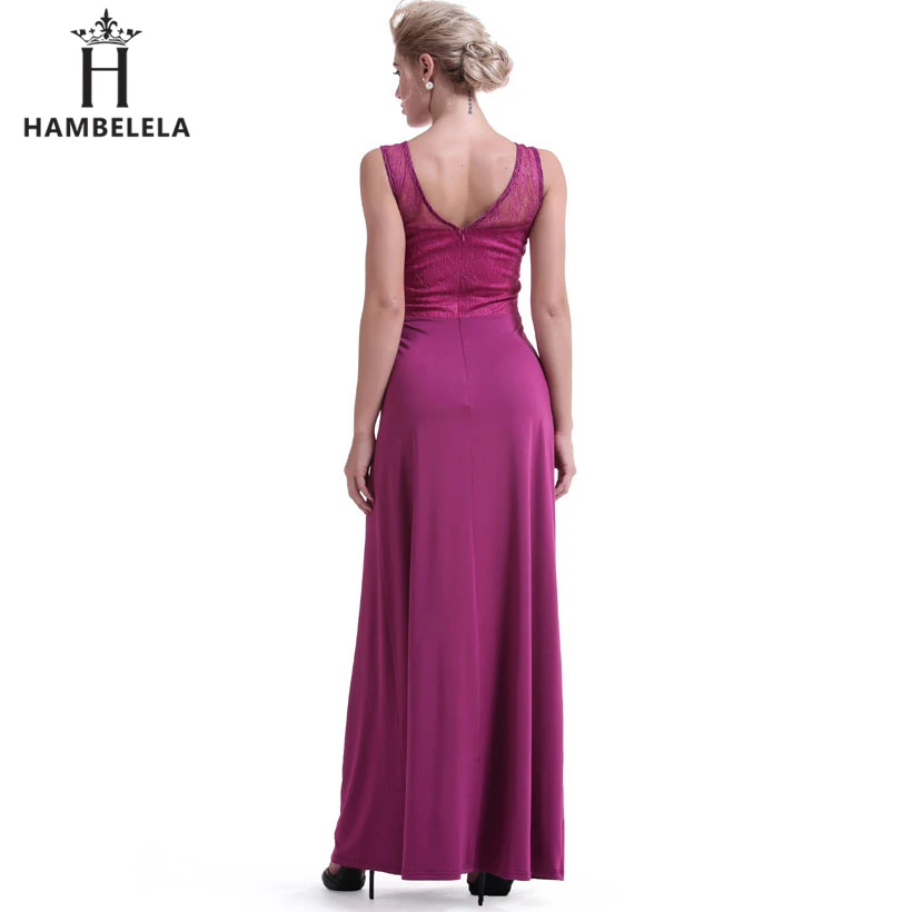 HAMBELELA Women's Elegant Floral Lace Dress Floor-Length Pleated Vestidos De Festa Maxi Empire Long Evening Party Formal Dress (7)