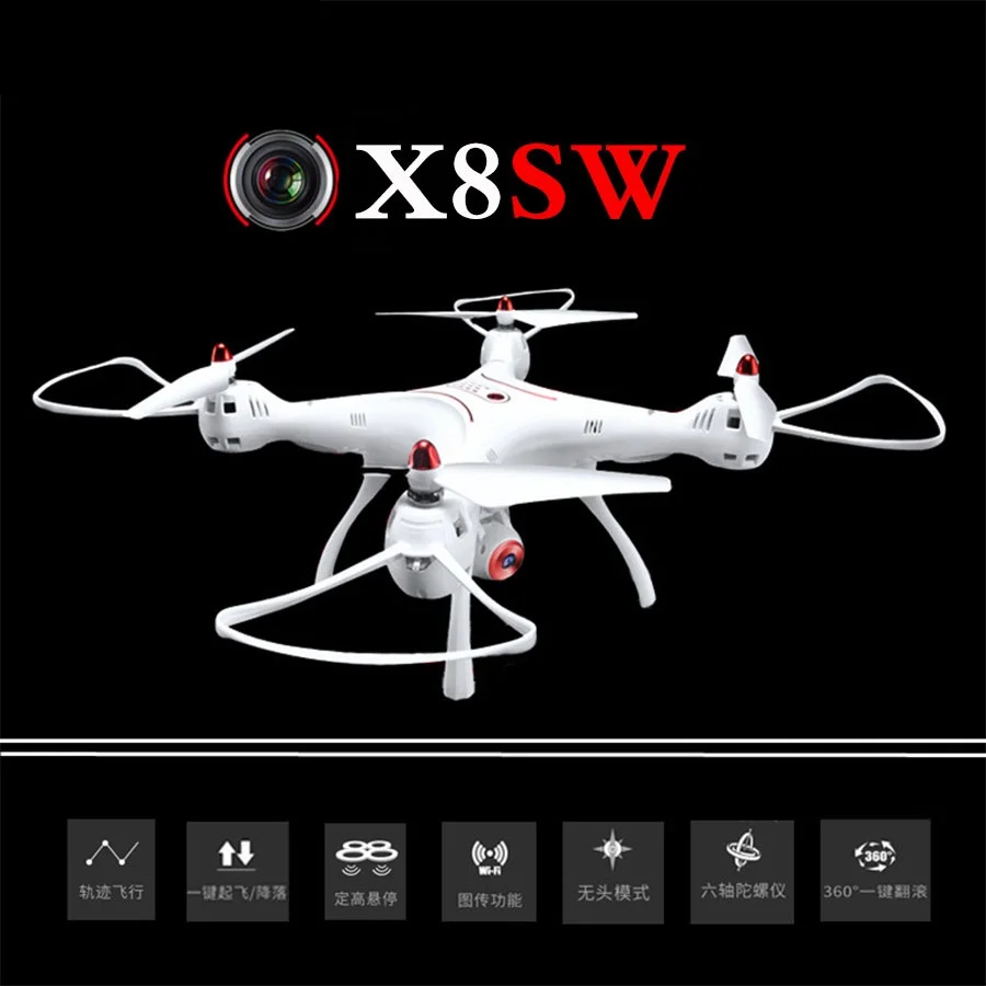 

wifi fpv rc drone X8SW with HD Camera 2.4G 4CH 6Axis Altitude Hold Headless Mode RC Quadcopter Vs MJX X101 Syma X8 for best gift