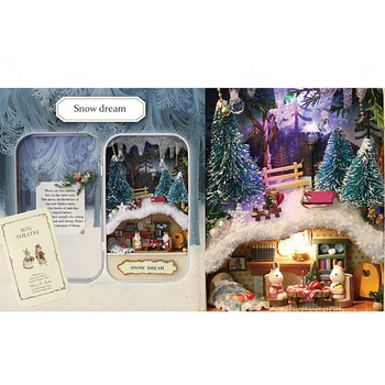 

New 3D Wooden Dollhouse Toys Furniture Diy Miniature Dust Cover Miniaturas Dollhouse Toys for Children Birthday Gifts Box