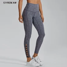 SYROKAN женские 7/8 леггинсы с высокой талией штаны для йоги с карманами