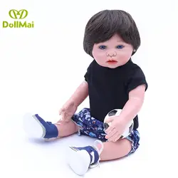 Поддельные Детские полный Силиконовый reborn мальчик куклы 45 см Bebes reborn menino bonecas детская игрушка подарок куклы могут купаться