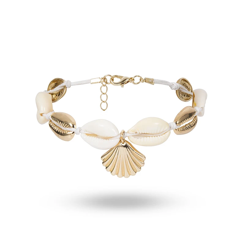 

Vintage Antique Gold Color Sock Women shell sequined Beads Geometric Charm Bracelet Bohemia Ankle Bracelet Boho Foot Jewelry#ss5