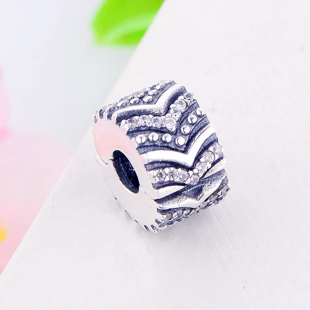 Браслет Pandora Charms из стерлингового серебра 925 пробы, стильное кольцо с фианитом для рукоделия