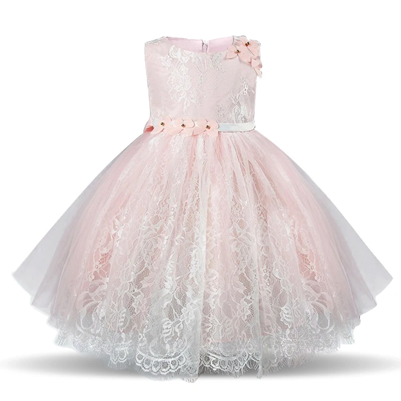 

Summer Sleeveless Girl Lace Dress For Wedding Floral Kids Birthday Layer Dresses New Designer Princess Gown Teenage Girl Clothes