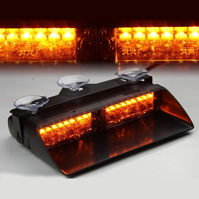 

Car Truck 16 LEDs Amber Police Strobe Flash Light Dash Emergency Flashing Light Car Light Accessories NEW 2019
