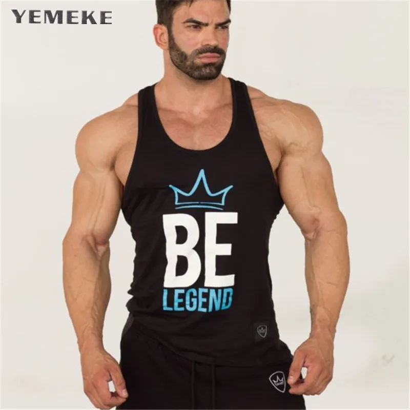 

YEMEKE Men Boys Casual Revolution Printing Tank Top Vest Bodybuilding Stringers Vests Male Singlets Summer Modern Trend