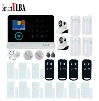 

SmartYIBA RFID GSM WIFI GPRS Intruder Alarm Kits+2pcs Security Camera Home Alarm System for Home Office Security Burglar Alarm