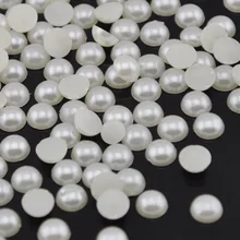 Frete grátis 8mm meia pérola grânulo plana volta scrapbook artesanato para meia perola material manualidades meio contas diy