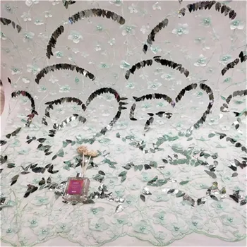 

3d Tulle Lace Fabric Latest Afrian Bridal Lace Fabric High Quality Beads Embroidery African French Tulle Lace Fabric 5yards