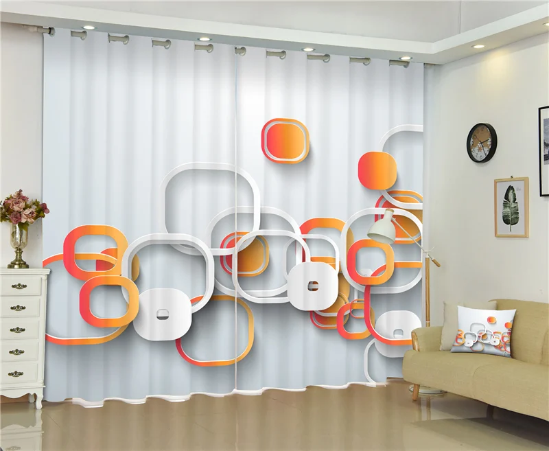 

Three-dimensional fashion 3D Blackout Curtains Healthy non-pollution Digital Print Curtains for Bedding room Living room