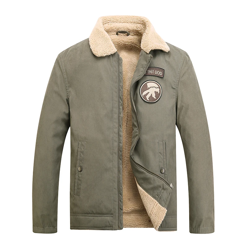 Bomber Jacket Men Air Force Pilot Warm Male fur collar Army Jacket
