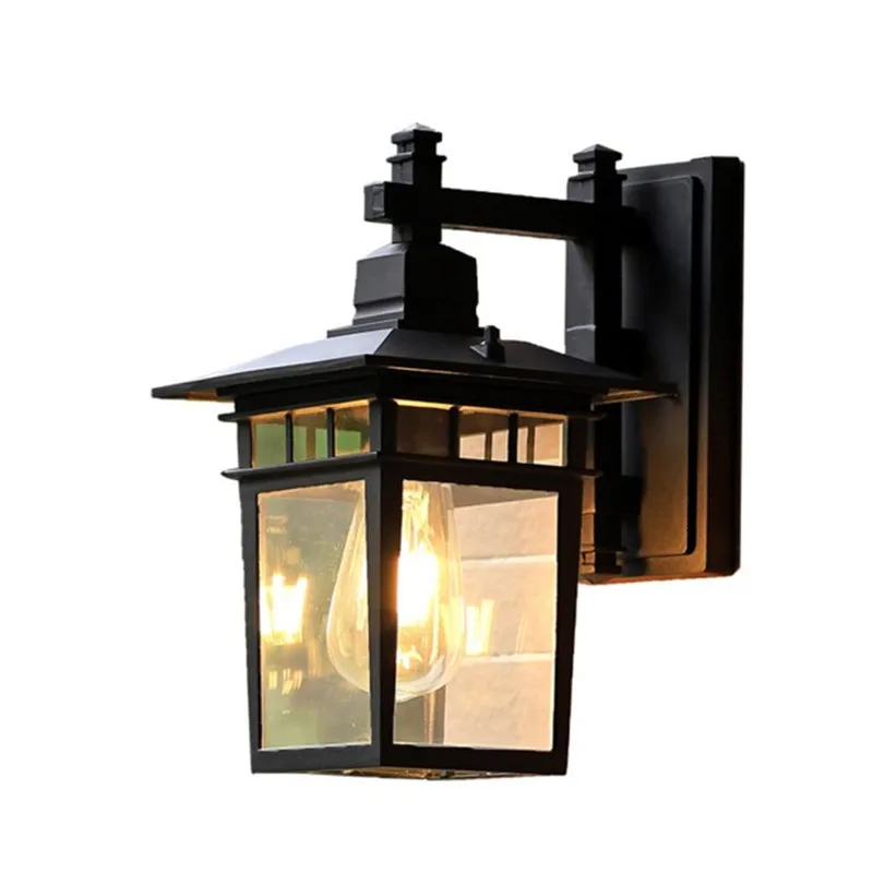 Lâmpada de Parede Luzes do Jardim ao ar Portão do Jardim Lâmpadas de Parede Luzes da Varanda Lanterna à Prova Livre Decoração Pátio Corredor Água Preta d' 3 Lâmpada de Parede Luzes Do Jardim ao