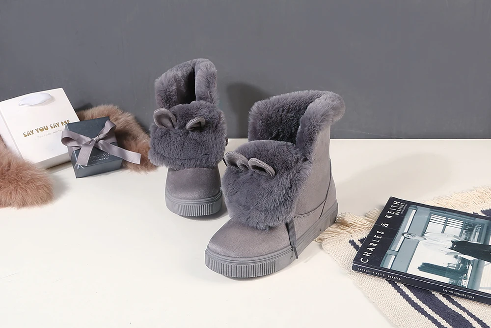 Модные теплые зимние ботинки; коллекция года; зимние ботинки на платформе; Новое поступление; женские ботильоны; женская обувь; теплая плюшевая женская обувь на меху