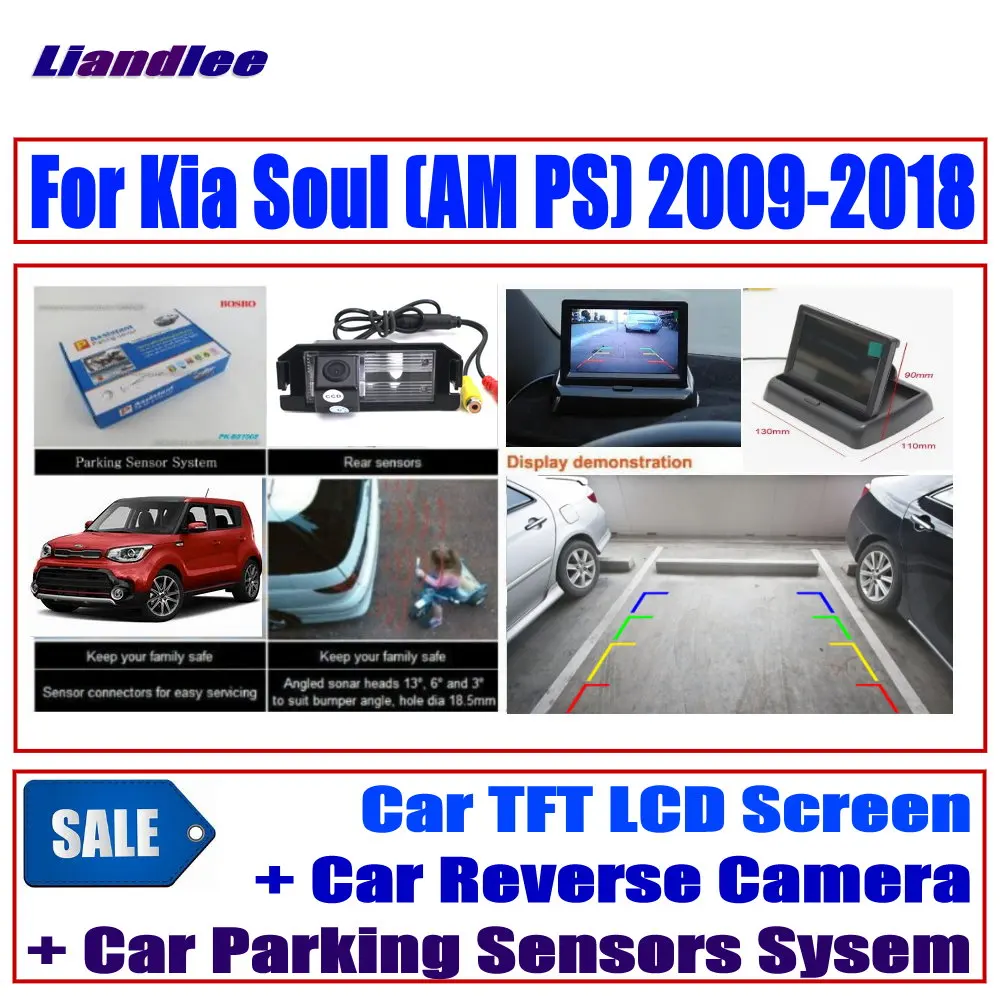 

Liandlee CCD Reverse Rear View Camera For Kia Soul (AM PS) 2009-2018 Digital Parking Sensors System / Car HD Monitor Display