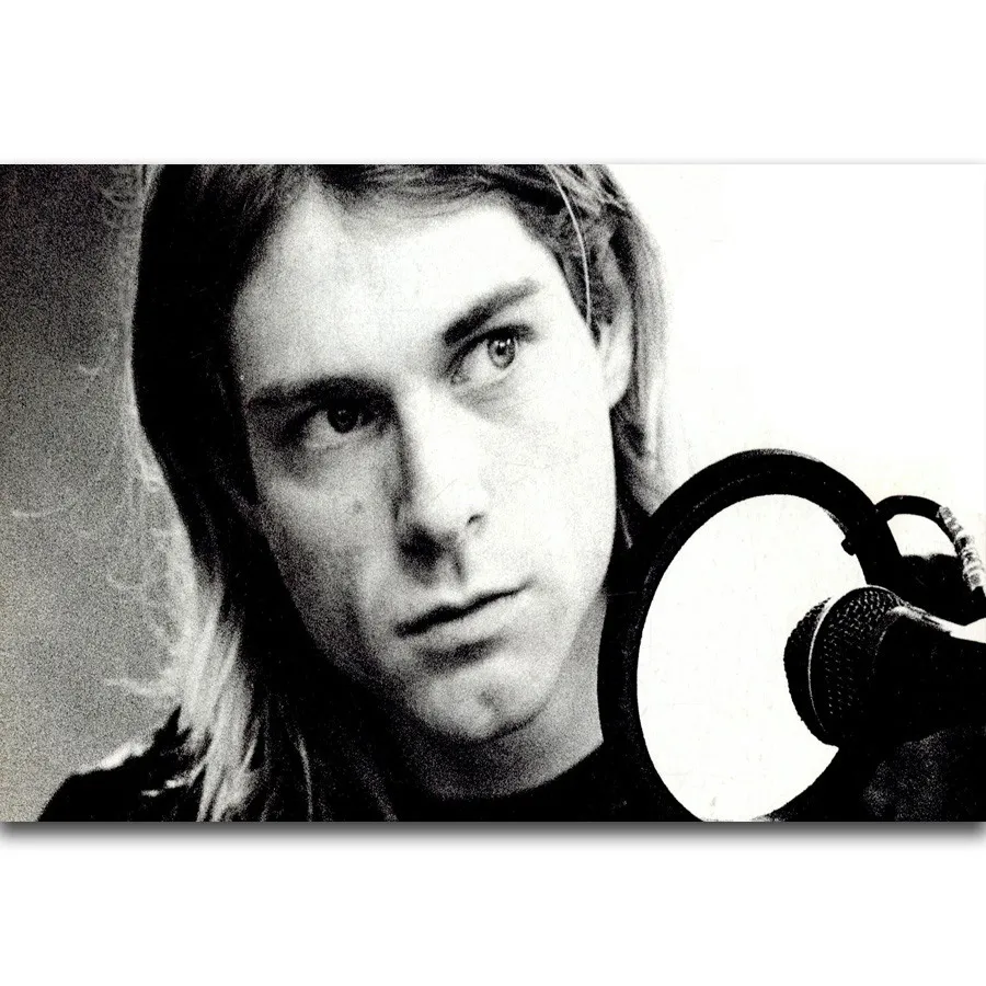 

S2239 Nirvana Kurt Cobain Smoking Pop Music Singer Guitar Wall Art Painting Print On Silk Canvas Poster Home Decoration