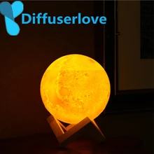 Diffuserlove, 880 мл, увлажнитель воздуха, 3D, луна, светильник, диффузор с 3 вида цветов, меняющий Ночной светильник, USB, увлажнитель воздуха, увлажнитель воздуха, для дома