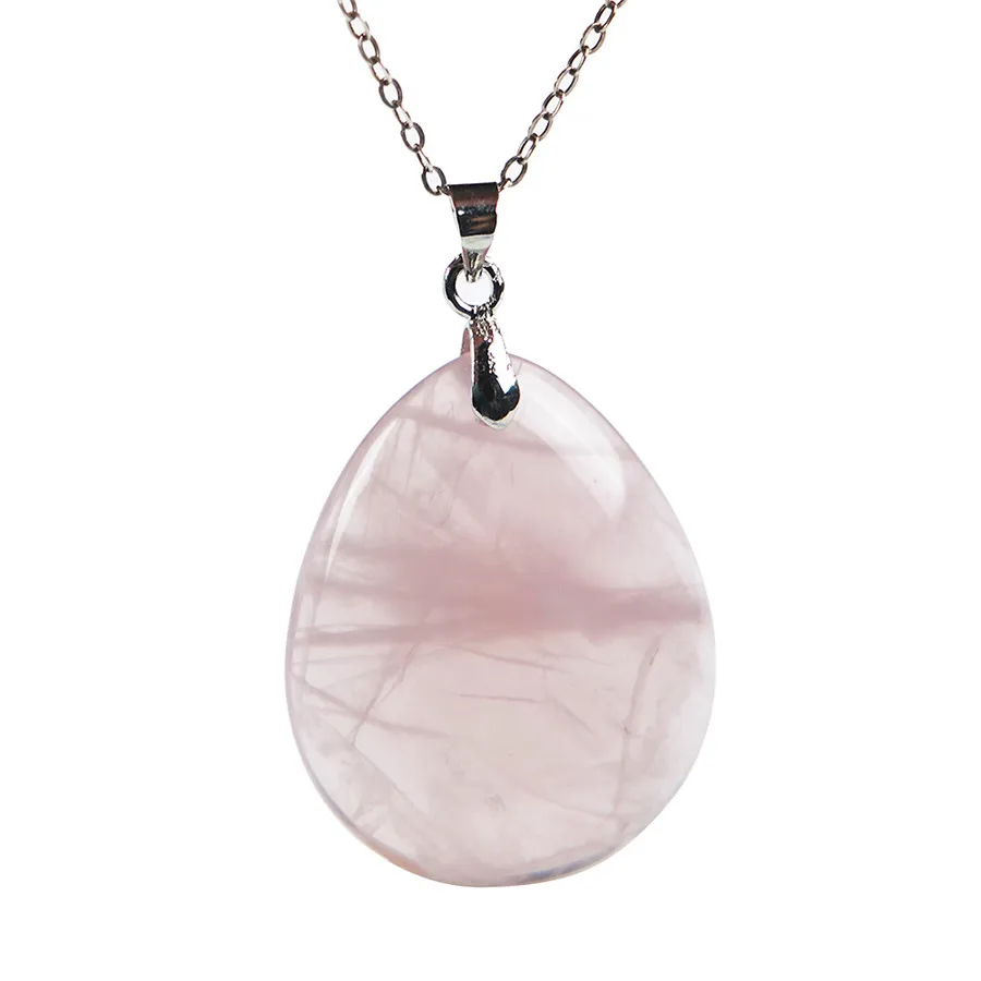 

Genuine Natural Gems Madagascar Pink Quartz Crystal Women Charms Water Drop Bead Fashion Pendant Free Shipping Popular Stone