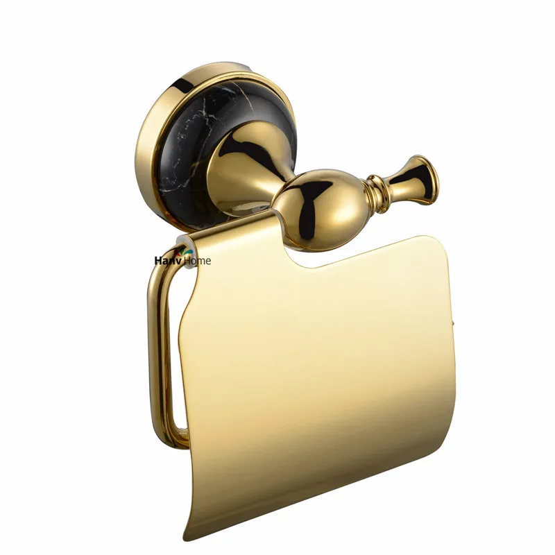 luxury marble & zinc alloy gold paper holder paper box roll holder