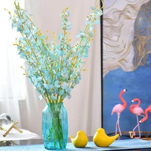 1 шт. искусственные танцующие цветы орхидеи розовый/белый/синий/желтый бабочка Орхидея для декора шелковые цветы ветка искусственные цветы