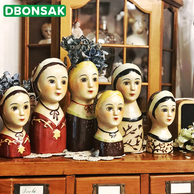 Настенная висящая керамическая ваза цветочный горшок Ручная роспись кукольная