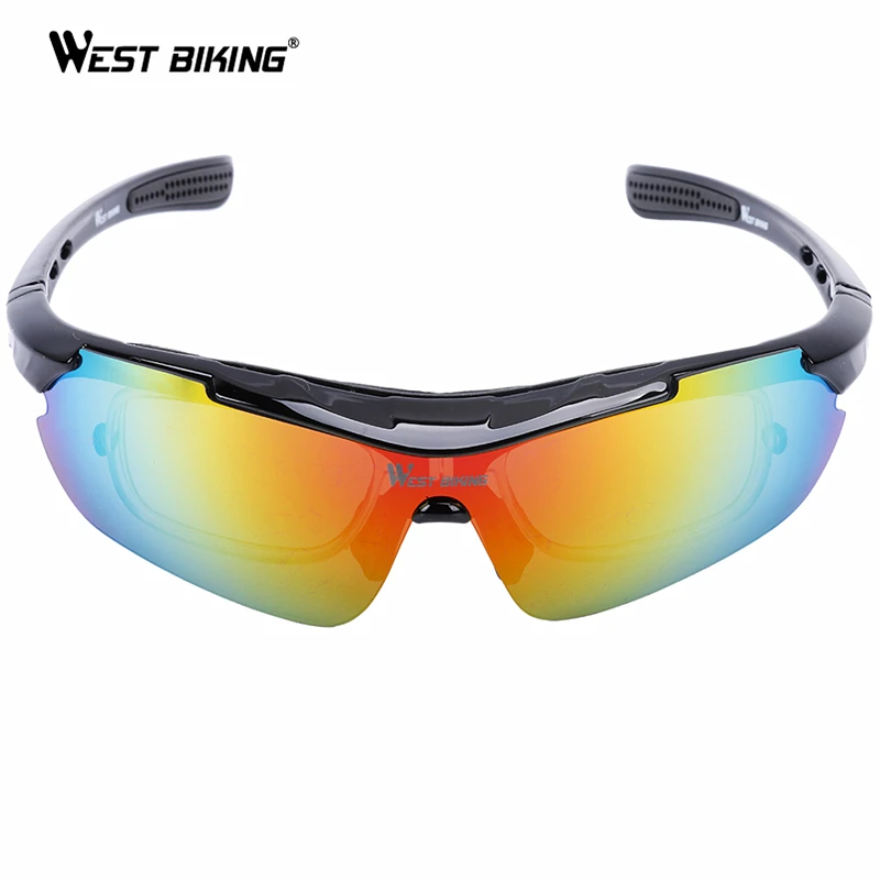 WEST BIKING Профессиональные поляризованные велосипедные очки для улицы, спортивные велосипедные очки UV400 с 5 объектив 4 вида цветов велосипедные солнцезащитные очки