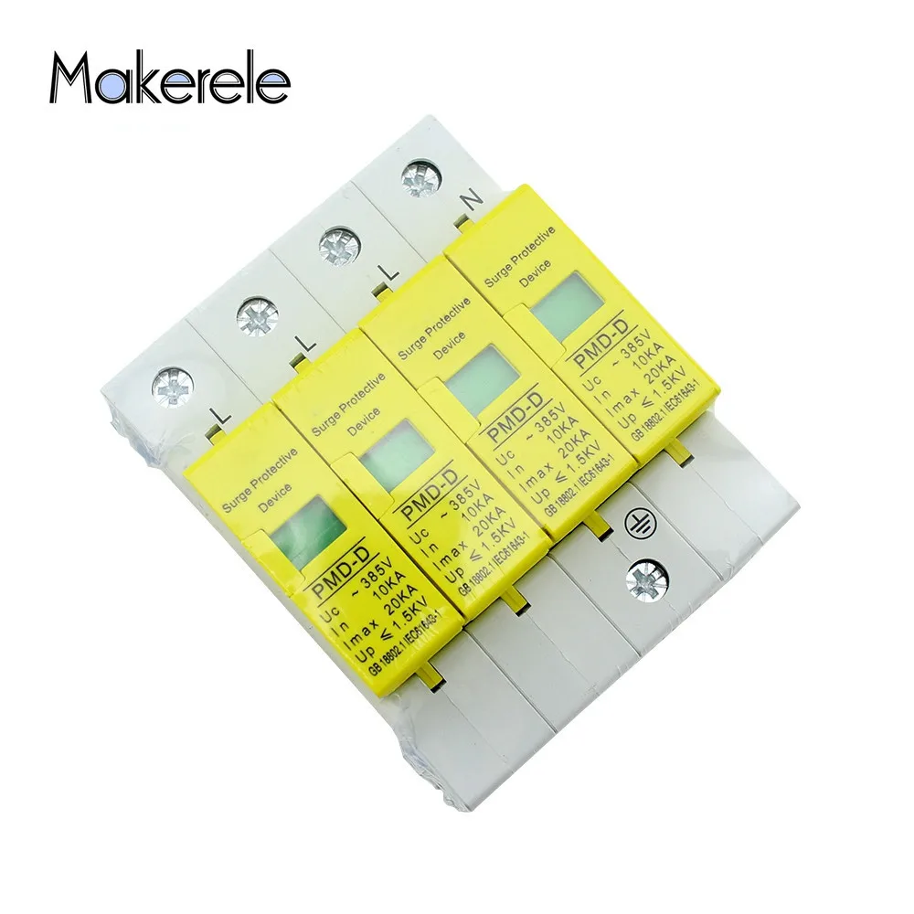 

House Surge Protector Protective Low-voltage Arrester Device High Quality SPD 4P 10KA~20KA ~385VAC Makerele New Arrivals