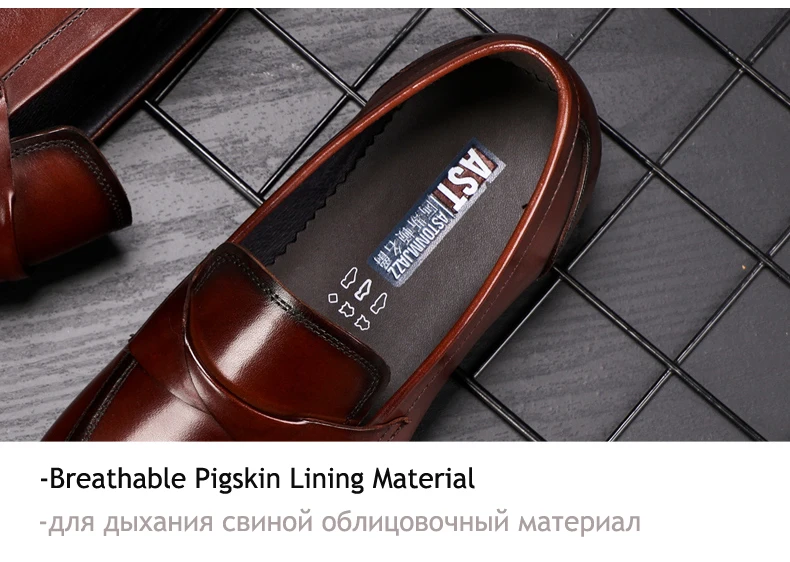 Mens Casual Shoes' Slip-On Loafers Genuine Leather Shoes Men Classic Wedding Shoe Black Heeled Casual Shoes Men Leather Oxfords (9)