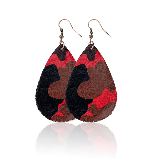 Textured Print Leather Earrings