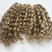 Heat resisting cheap curly synthetic weave curly weave hair 3 bundles/lot 150g half hand made easy to comb wz-379