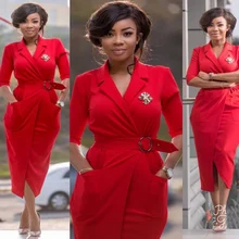 HGTE весенний элегантный синий черный костюм женское офисное платье большого размера костюм воротник бизнес вечерние нестандартные женские платья свободный пояс