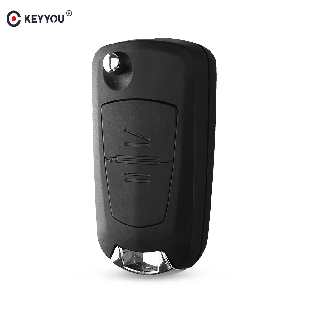 

KEYYOU New 2 Button Filp Folding Remote Key Case for Opel Corsa Astra Kadett Monza Montana 2 Button 2B Blade HU100A