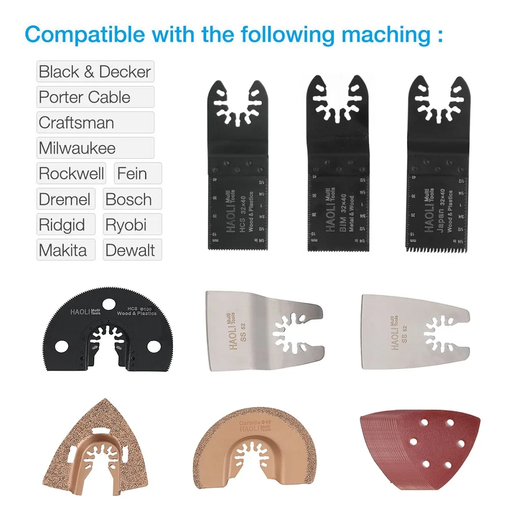 NEWONE 37pcs/set Quick Release Power Tool Oscillating Accessories saw blade with sander paper Fit for Dremel Bosch Black&Decker NEWONE 37pcs/set Quick Release Power Tool Oscillating Accessories saw blade with sander paper Fit for Dremel Bosch Black&Decker
