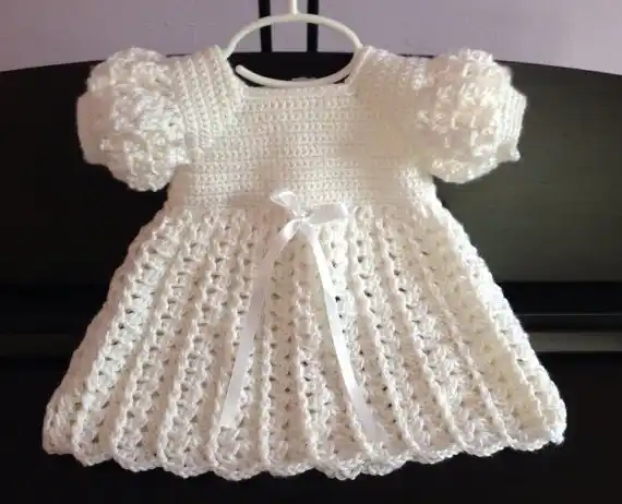 vestidos para bautismo a crochet