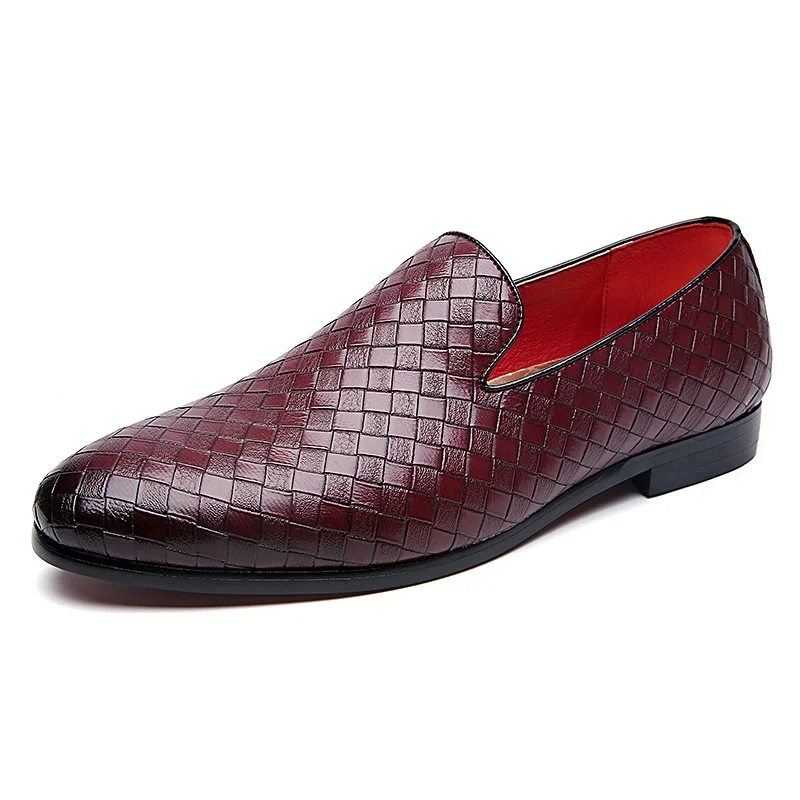 

2019 Men Luxury Brand Braid Leather Casual Shoes Mens Driving Oxfords Shoes Loafers Italian Shoes for Men Flats C2-397