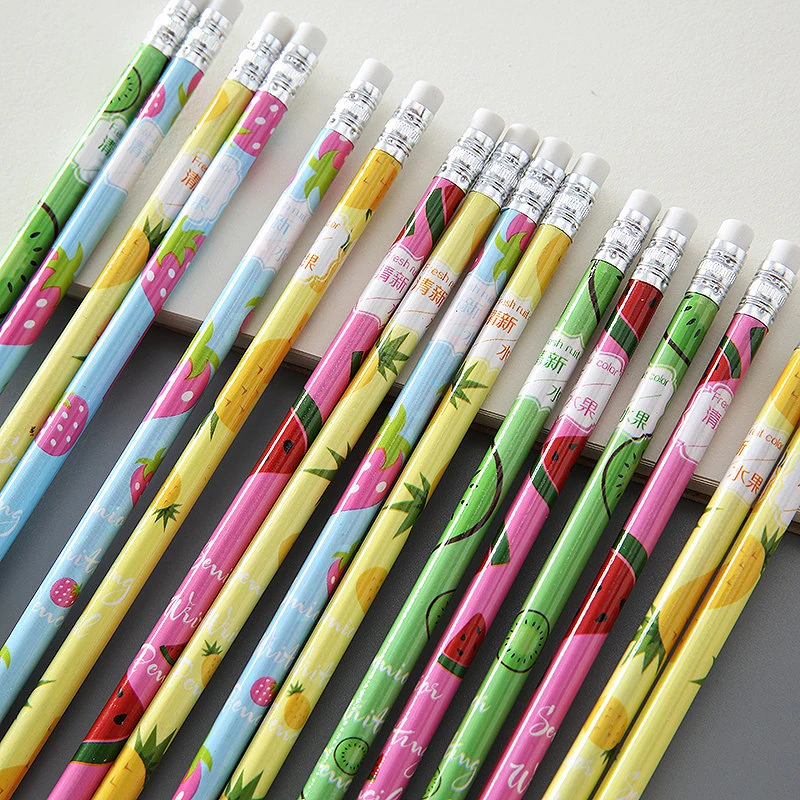 30pcs Kawaii Wood Pencils Cartoon Rilakkuma Pencil With Erasers