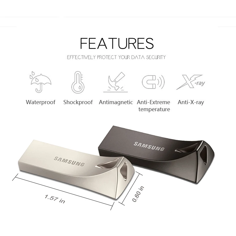 Original Samsung metal usb flash drive 3.0 cle usb stick 32gb 64gb 128gb pendrive plus usb3.1 high speed disk on key Pen Drive