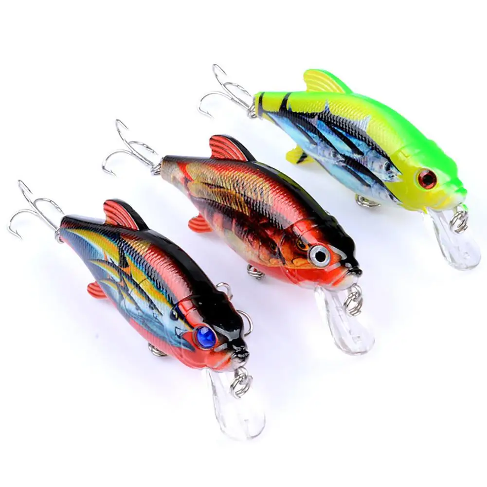  8cm 3D Eyes Painted Bionic Wobbler Swim Minnow Artificial Fishing Lure Hard Bait Fishing Lures
