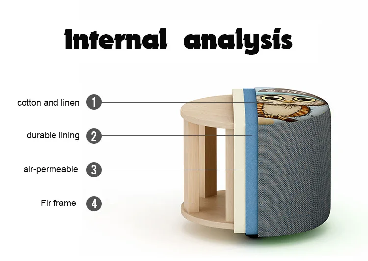 Креативный табурет, модный табурет для дивана, тканевый табурет для гостиной, деревянный каркас, табурет, маленькая скамейка, домашняя, простая, оттоманская, детская, местная, 20 см