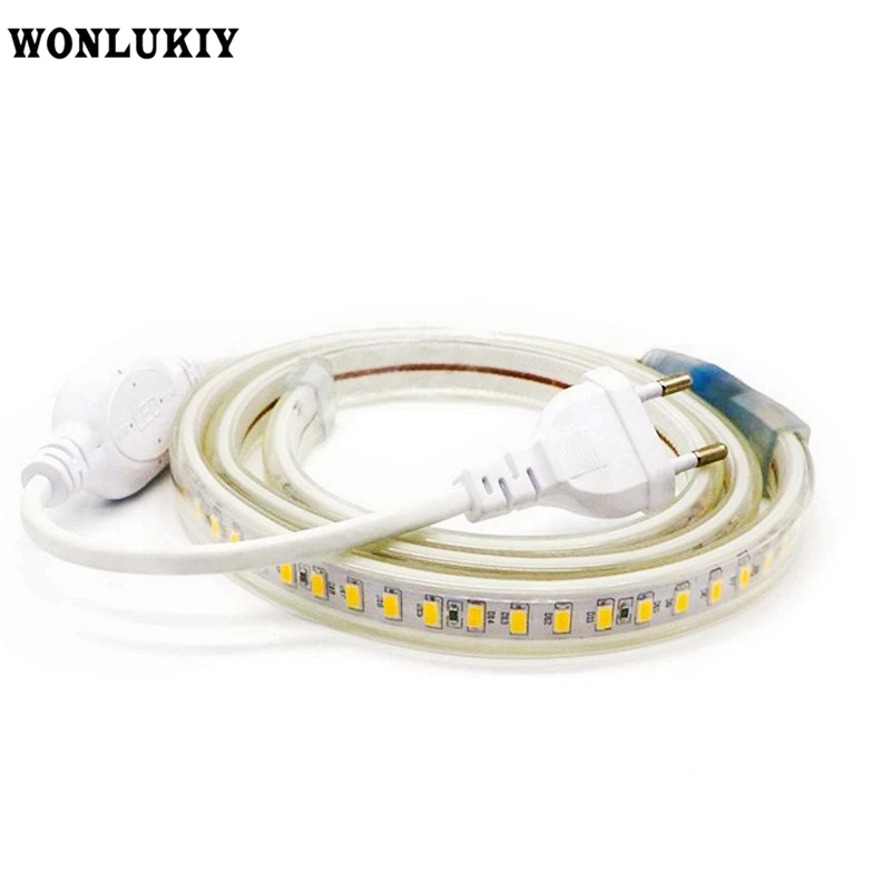 

120leds/M 5630 5730 Led Strip AC220V High Bright 1m/2m/3m/4m/5m IP67 Waterproof Home Store Decoration Light + EU Power Plug