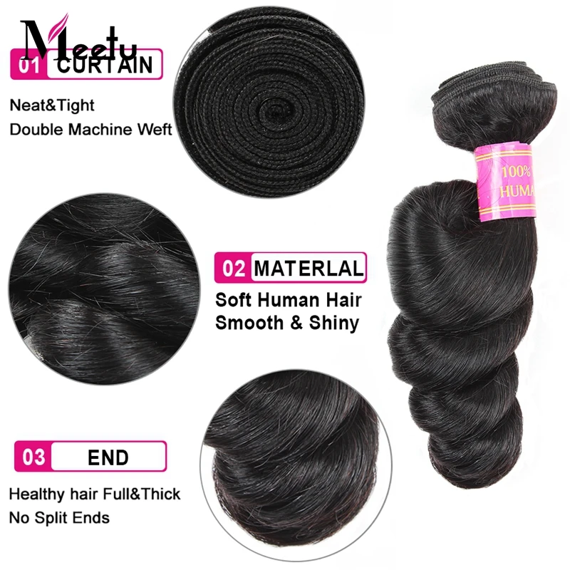 Meetu Indian Loose Wave Bundles with Frontal 100% Human Hair Bundles with Frontal Non Remy 3 Bundles with Lace Frontal Closure Meetu Indian Loose Wave Bundles with Frontal 100% Human Hair Bundles with Frontal Non Remy 3 Bundles with Lace Frontal Closure