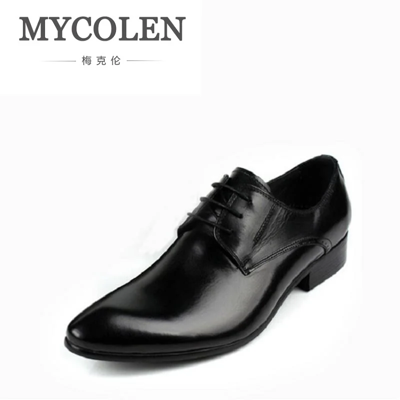 

MYCOLEN Men Shoes Business Men Dress Shoes Lace Up Breathable Men Oxfords Cow Leather Wedding Autumn Zapatos De Hombre